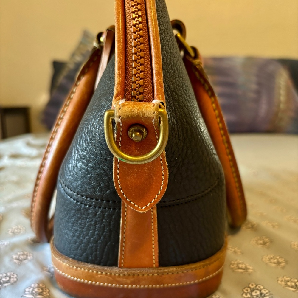 Dooney & Bourke Black and Tan Satchel - Picture 4 of 11